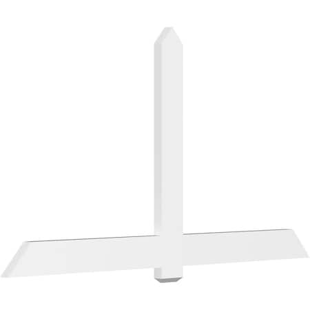 Ekena Millwork Eugene Architectural Grade PVC Gable Bracket, 84"W x 45 1/2"H x 2"D x 6"F, 13/12 Pitch GBP084X46X0206EUG00